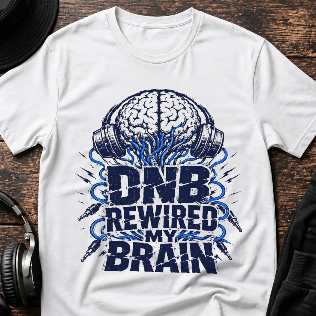 Brain Rewired DnB T-Shirt flat lay by QUASIKERN