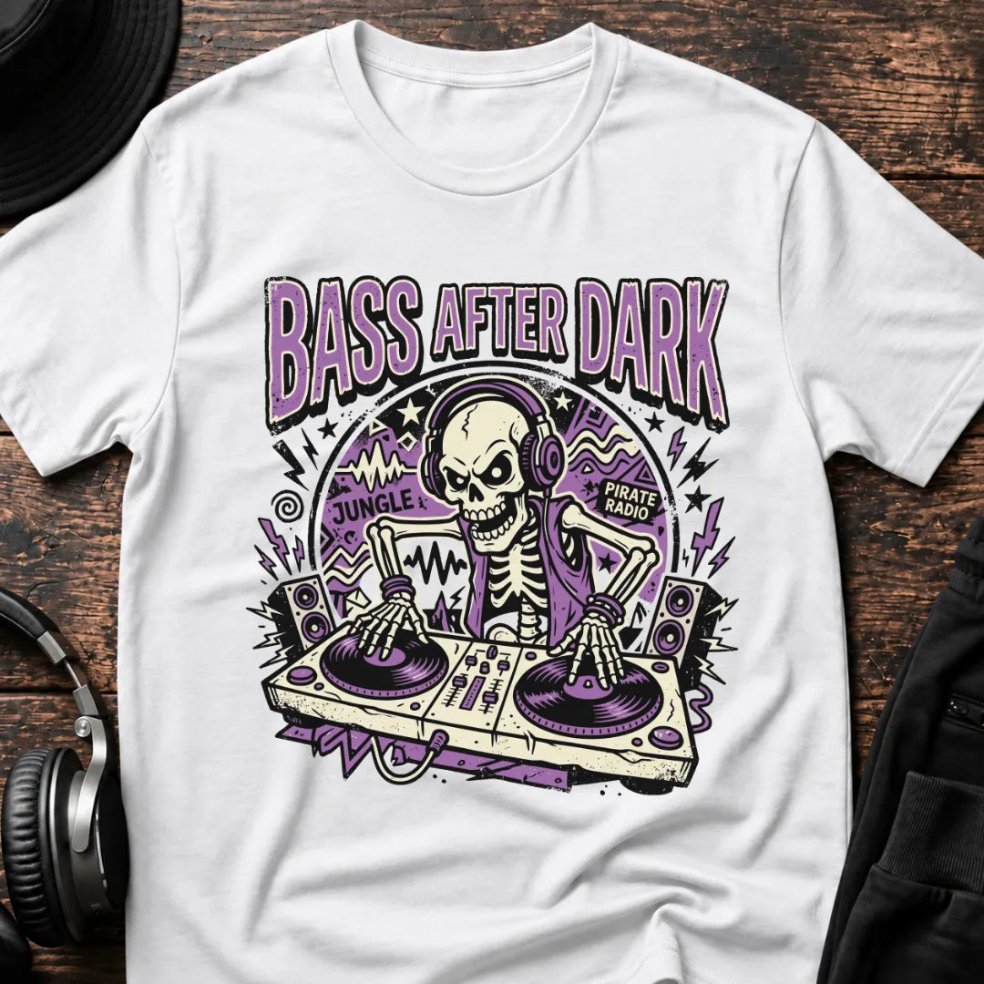 Bass After Dark Jungle T-Shirt flat lay by QUASIKERN