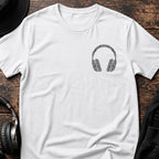 Minimal Headphones DnB T-Shirt flat lay by QUASIKERN