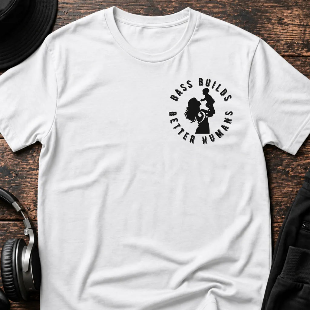 Bass Builds Better Humans Ed. 2 DnB T-Shirt flat lay by QUASIKERN