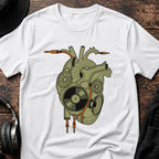 HeartBeat DnB T-Shirt flat lay by QUASIKERN