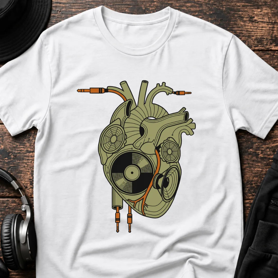 HeartBeat DnB T-Shirt flat lay by QUASIKERN