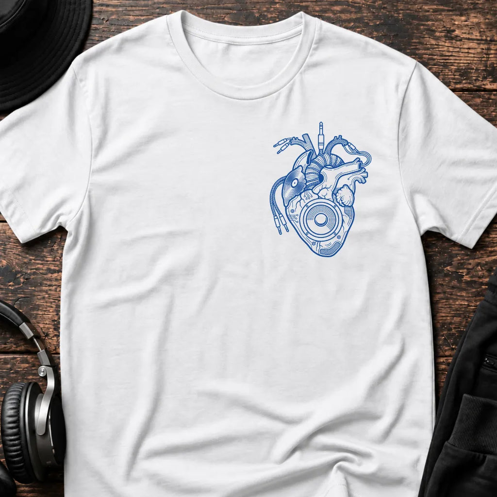 Heartbeat Chest DnB T-Shirt flat lay by QUASIKERN