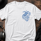 Heartbeat Chest DnB T-Shirt flat lay by QUASIKERN