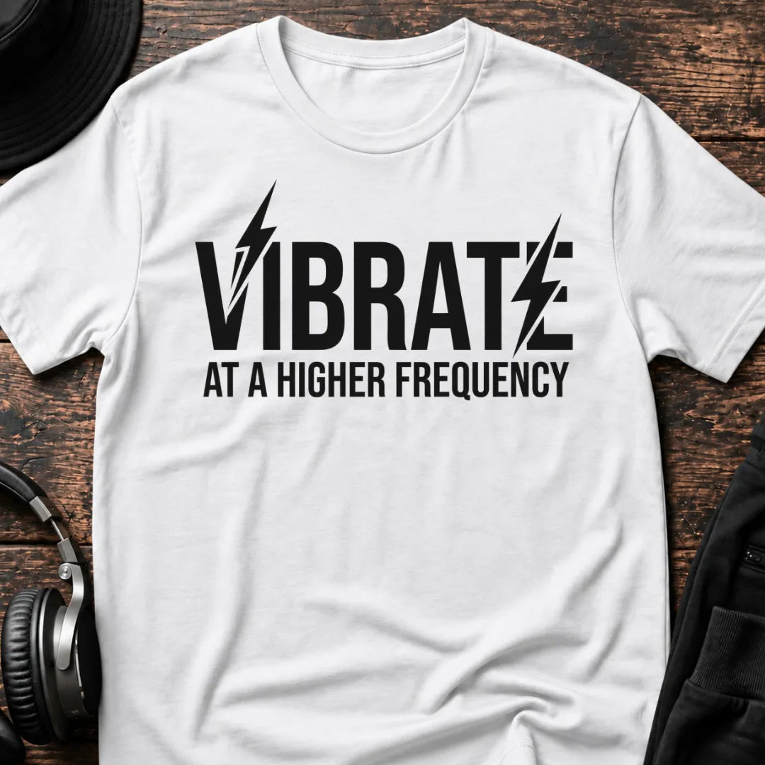 Higher Frequency DnB T-Shirt flat lay by QUASIKERN