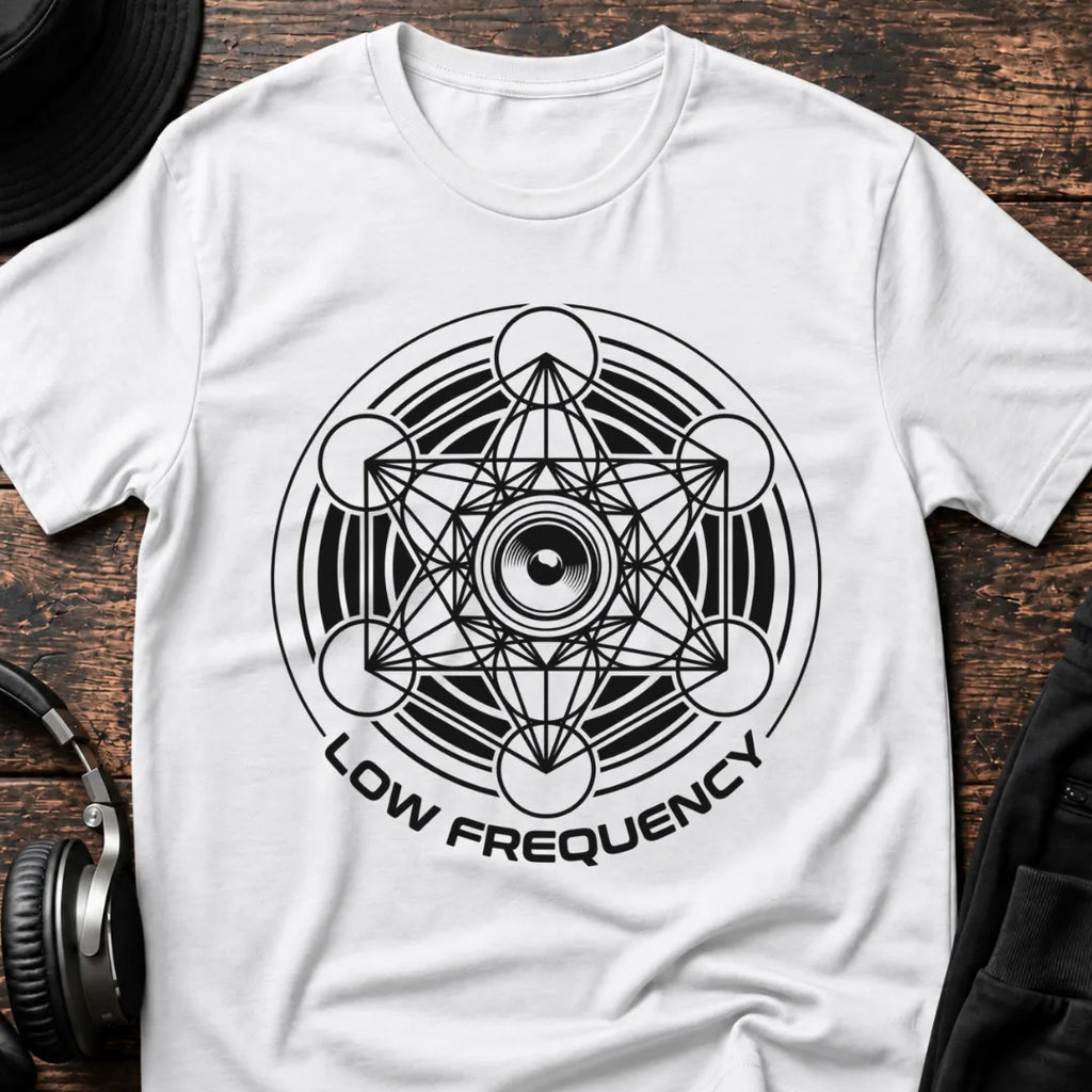 Low Frequency Geometry DnB T-Shirt flat lay by QUASIKERN