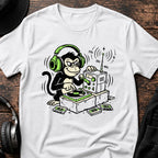 DJ Monkey Jungle T-Shirt flat lay by QUASIKERN