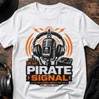 Pirate Signal DnB T-Shirt flat lay by QUASIKERN