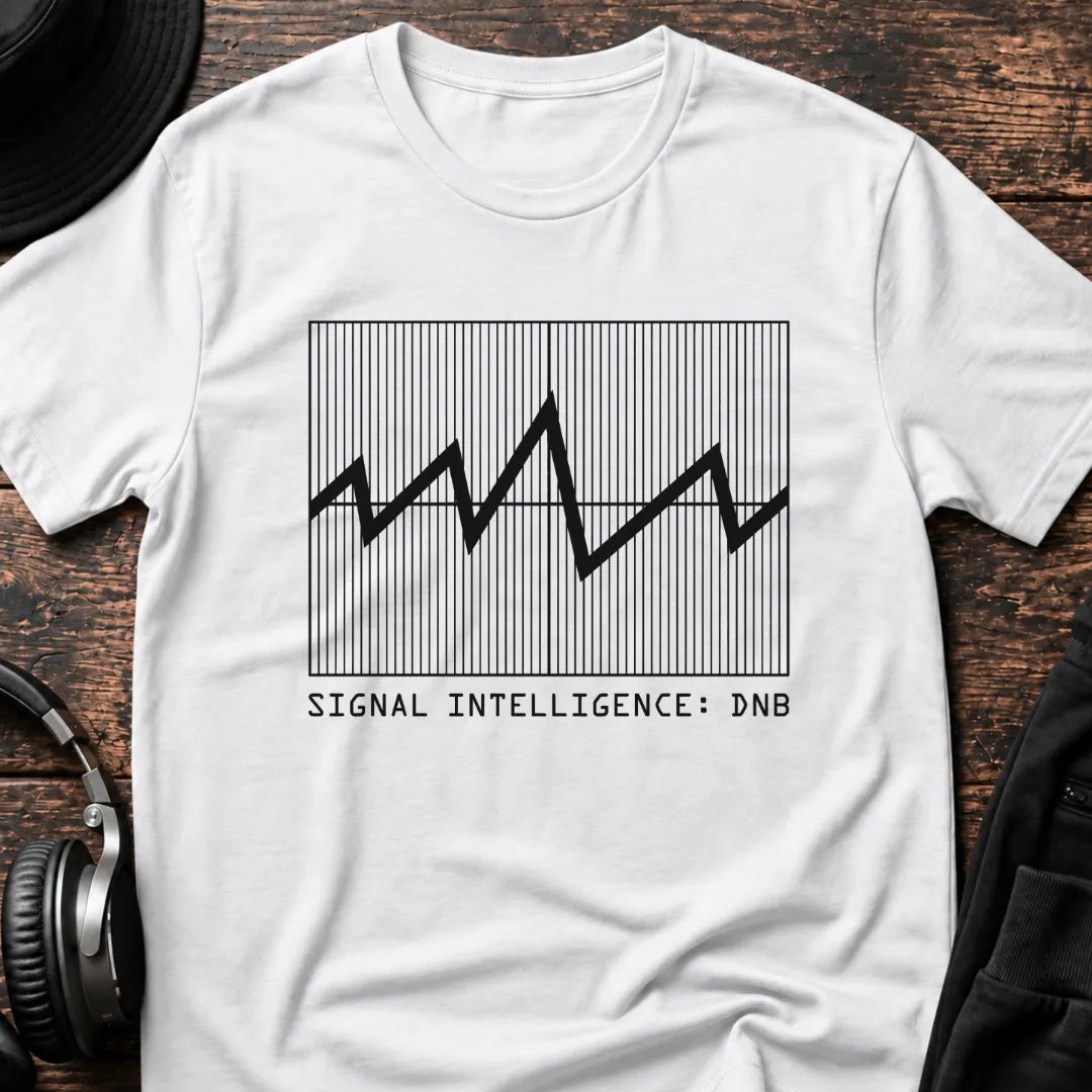 Signal Intelligence DnB T-Shirt flat lay by QUASIKERN