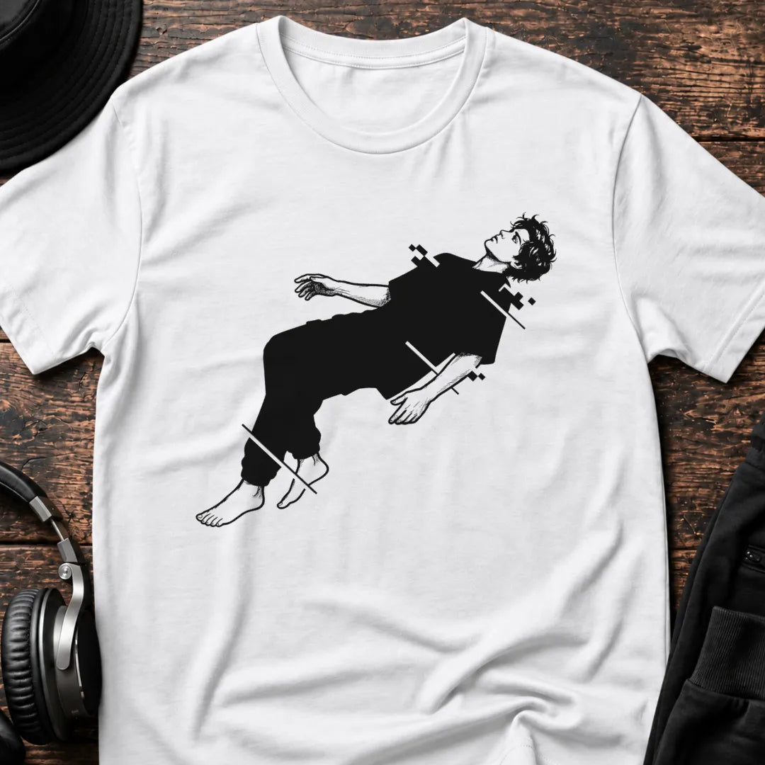 Digital Drift Rave T-Shirt flat lay by QUASIKERN
