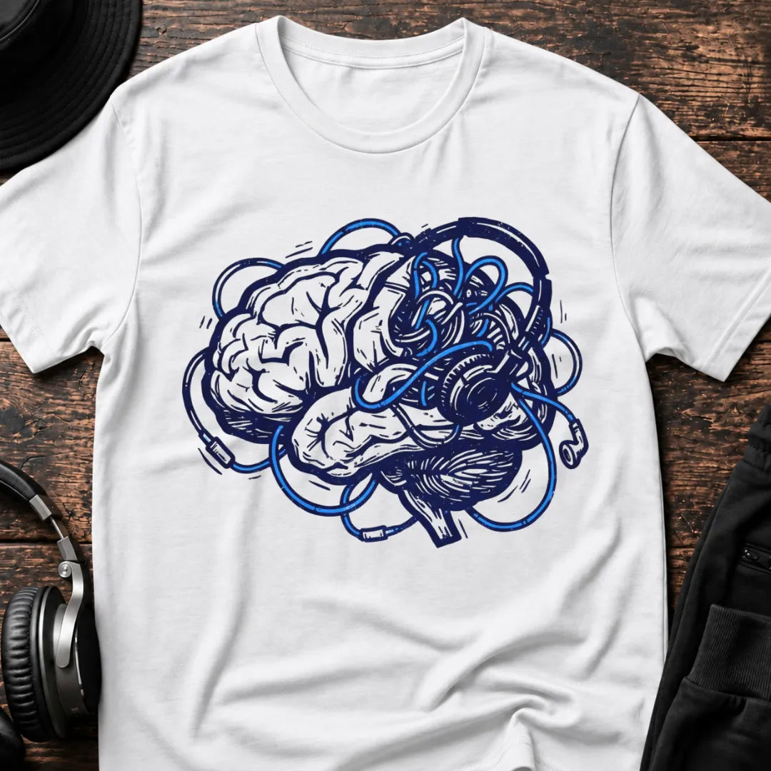 Bass Addiction DnB T-Shirt flat lay by QUASIKERN